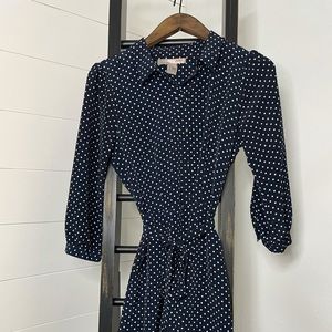 Navy Polkadot Dress